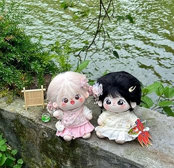 Amazon.co.jp: 20cm ぬいぐるみ 服 チャイナ服 白 うさぎ 花 3点